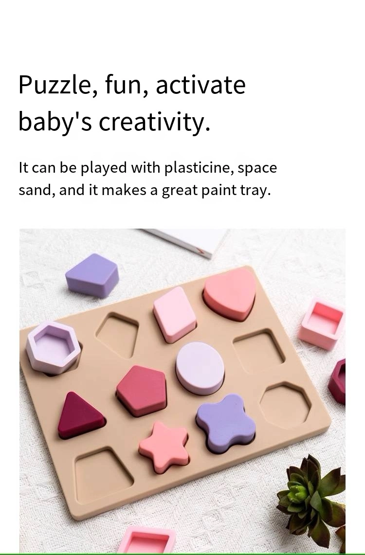 Shape Cognition Pairing Toys 1-2 Years Old Baby Puzzle Building Blocks Silicone Puzzle