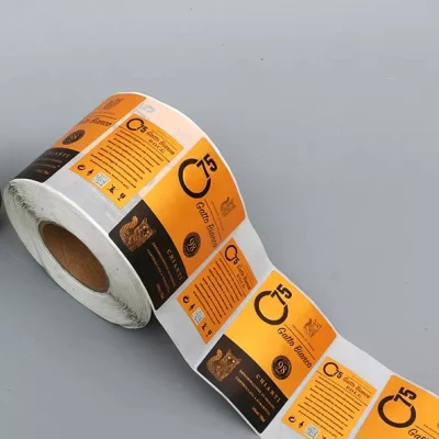 Индивидуальные матовые самоклеящиеся рулонные наклейки из крафт-бумаги с дизайном этикеток для печати на упаковке пищевых продуктов